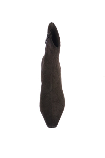 Stivaletto stampa cocco in camoscio marrone scuro - 7