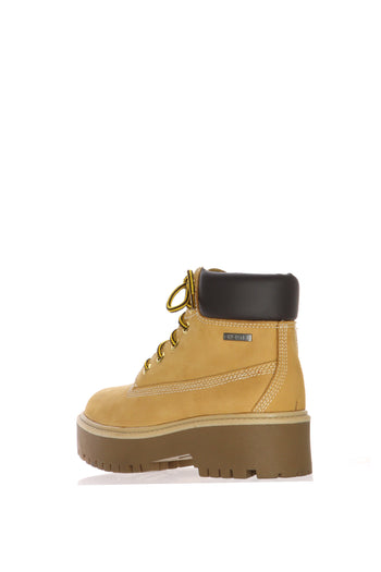 Stivaletto tendenza  giallo ocra con lacci  Cinzia Soft - 3