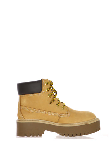 Stivaletto tendenza  giallo ocra con lacci  Cinzia Soft - 4