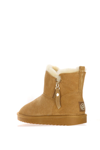 Stivaletto tendenza in camoscio beige imbottito Ara Shoes - 3