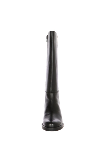 Stivali in pelle nera con gambale extra zip - 7
