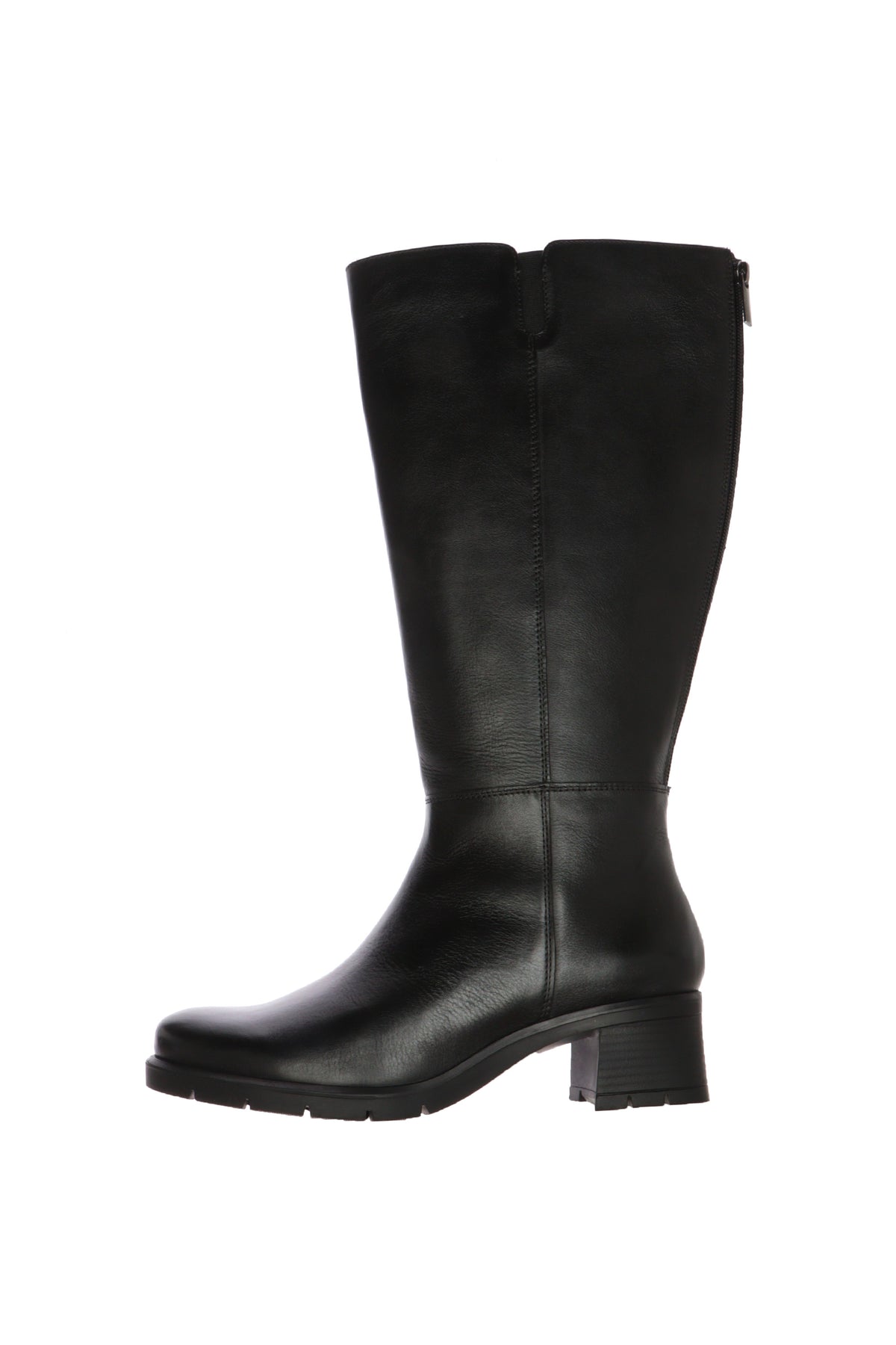Stivali in pelle nera con gambale extra zip