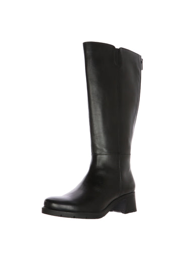 Stivali in pelle nera con gambale extra zip - 3