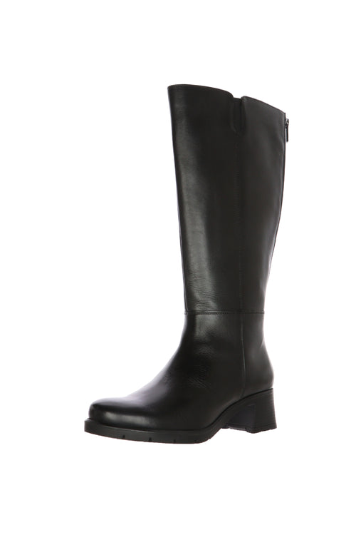 Stivali in pelle nera con gambale extra zip - 2