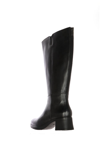 Stivali in pelle nera con gambale extra zip - 4