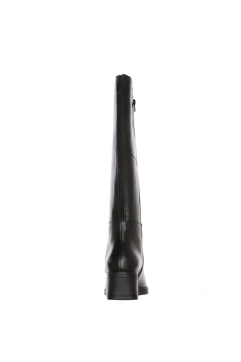Stivali in pelle nera con gambale extra zip - 5