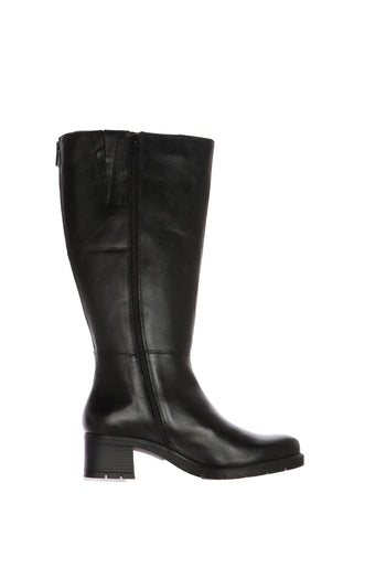 Stivali in pelle nera con gambale extra zip - 3