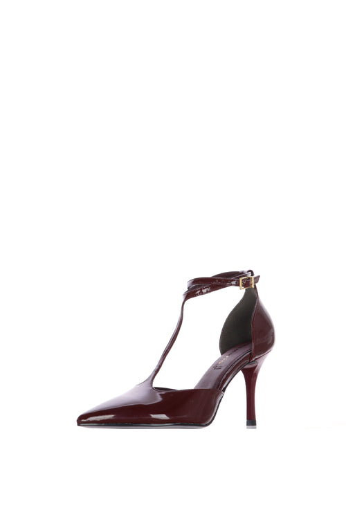 Dècollettè in vernice bordeaux con tacco a stiletto - 2