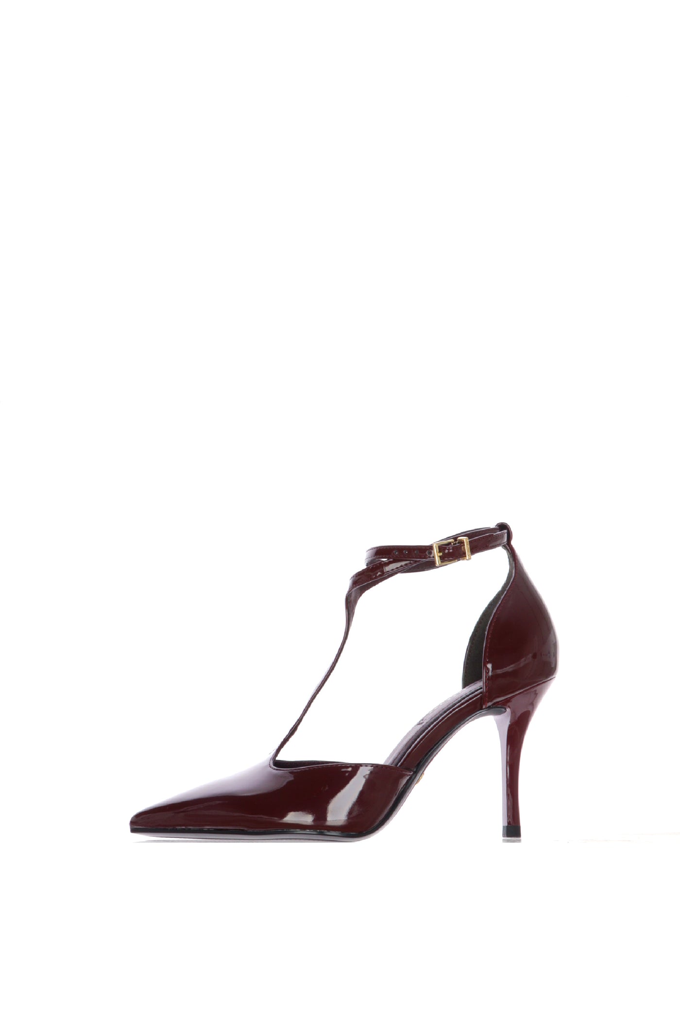 Dècollettè in vernice bordeaux con tacco a stiletto