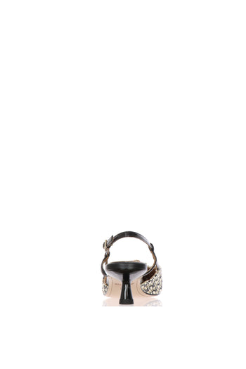 Slingback con gioiello in tweed e tacco kitten - 10
