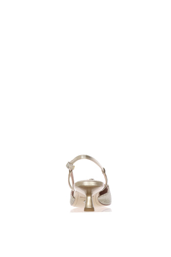 Slingback con gioiello in tweed e tacco kitten - 12