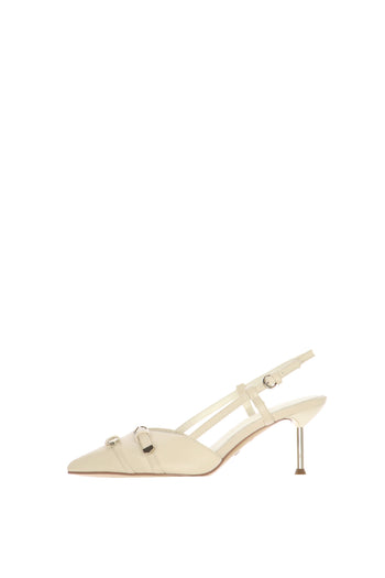 Slingback con fibiette e tacco stiletto - 4