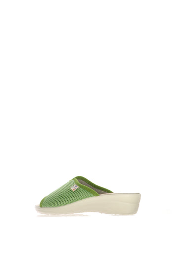 Pantofola aperta donna in cotone e sottopiede pelle Fly Flot T4429 - 8