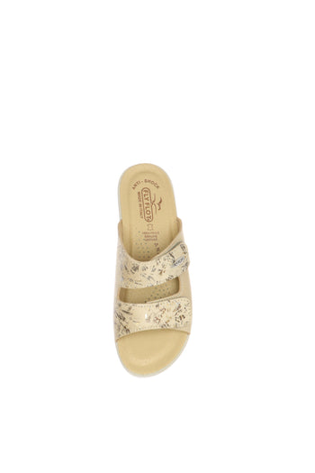 Pantofola aperta donna fasce regolabili beige - 3