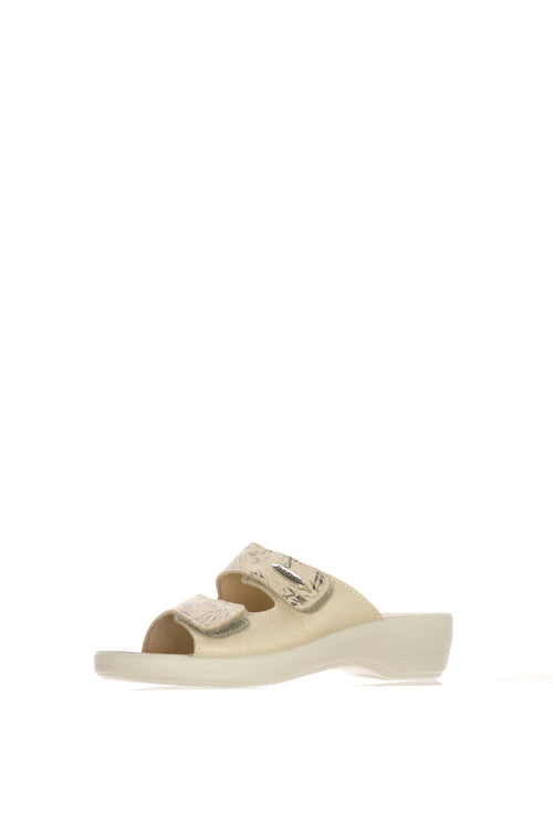 Pantofola aperta donna fasce regolabili beige - 2