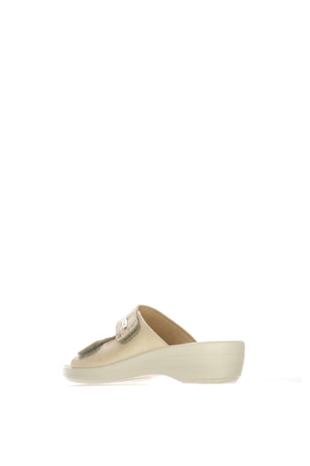 Pantofola aperta donna fasce regolabili beige - 4