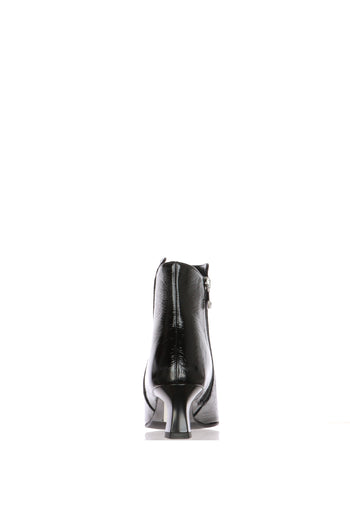 Tronchetti donna in pelle lutex nero e bordeaux - 12
