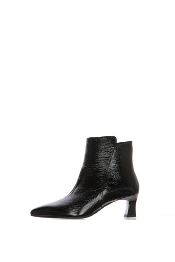 Tronchetti donna in pelle lutex nero e bordeaux - 3