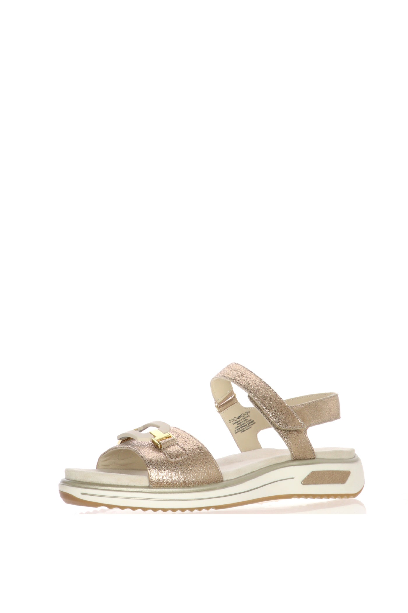 Sandalo in pelle laminata con velcro 2