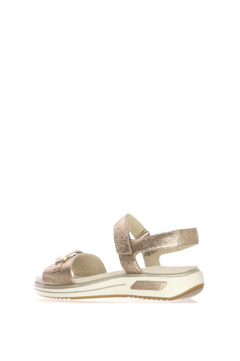 Sandalo in pelle laminata con velcro - 4