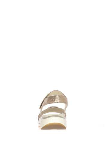 Sandalo in pelle laminata con velcro - 5