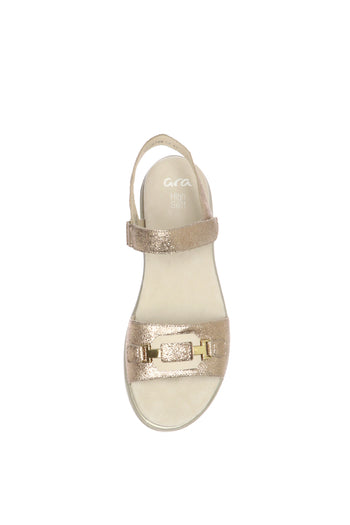 Sandalo in pelle laminata con velcro - 3