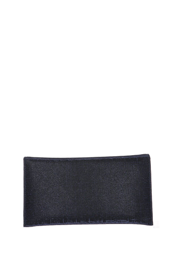 Pochette cerimonia in tessuto glitterato platino argento blu - 7