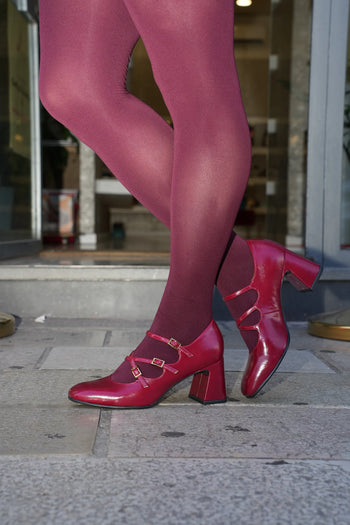 Decolletè nero e rosso con cinturini regolabili sul dorso Tamaris - 11