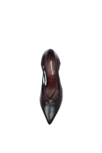 Dècolleté pelle nera con taglio cut out - 4