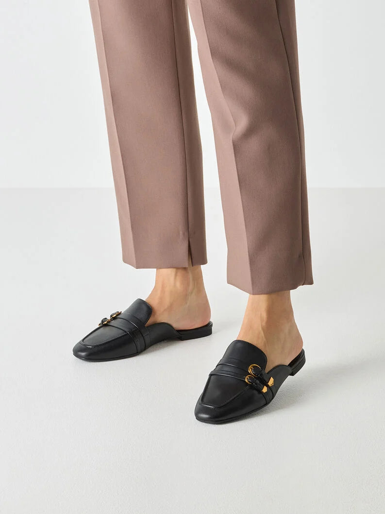 Sabot mules in pelle nera 2