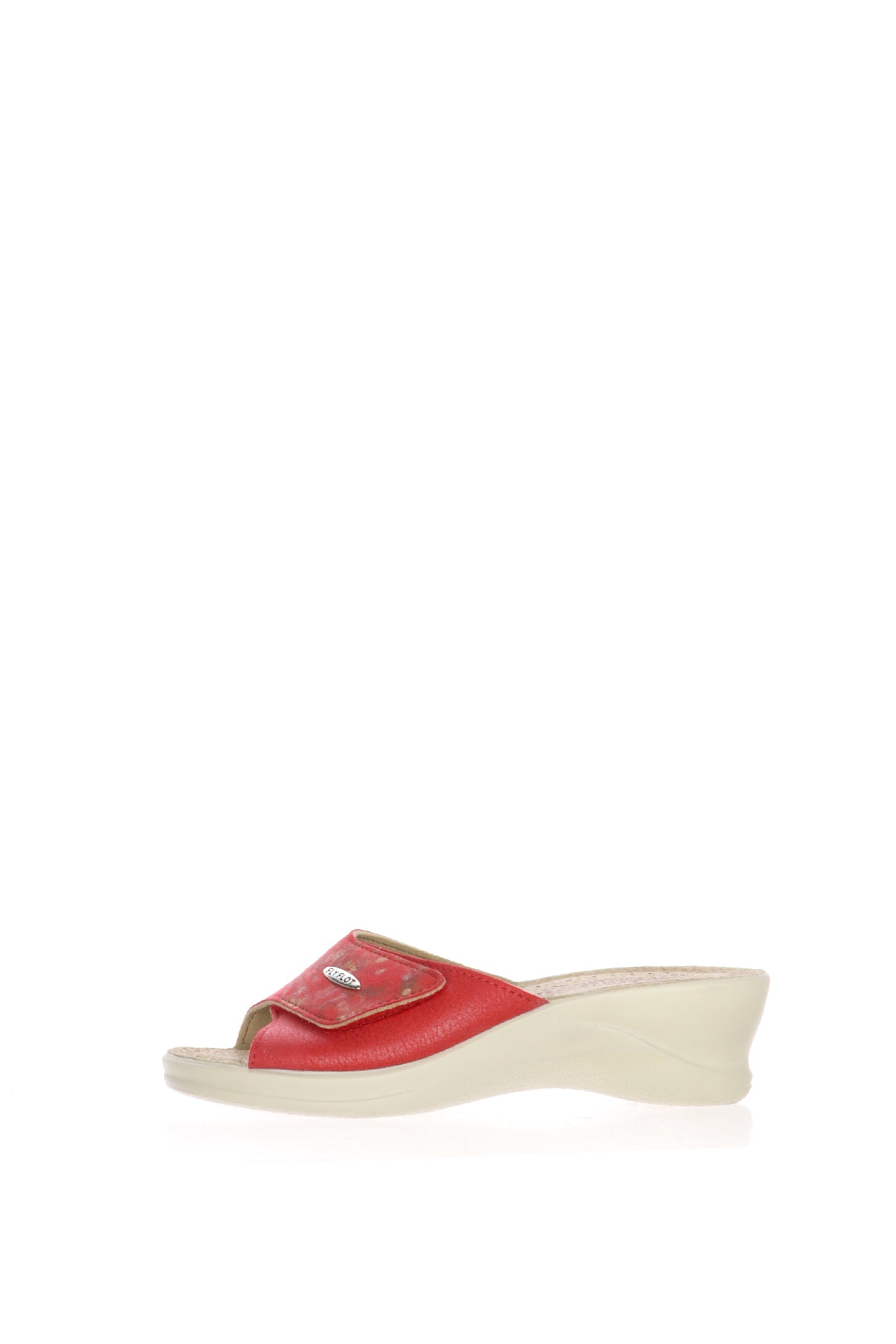 Pantofola donna beige fascia con velcro  Fly Flot 2