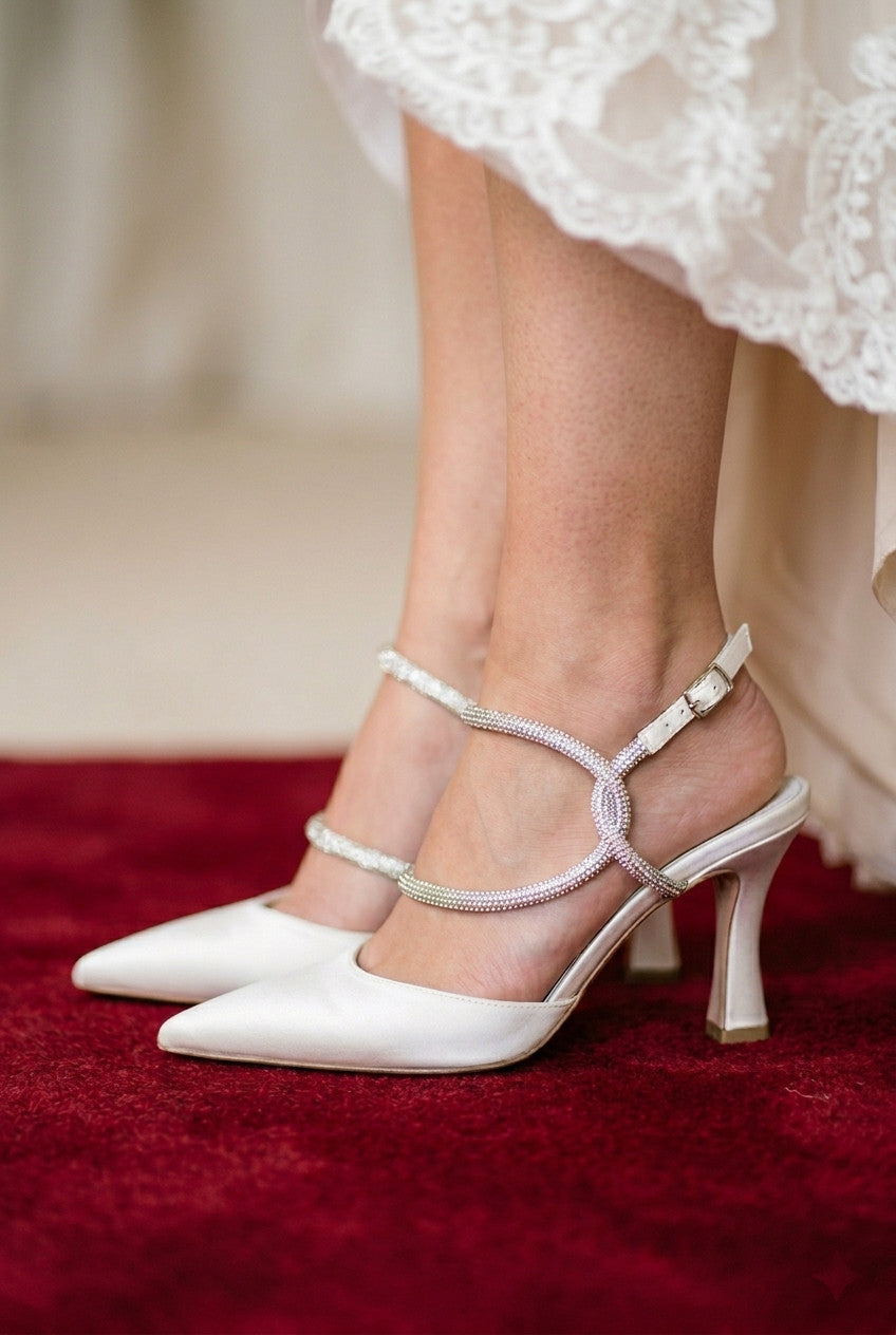 Slingback sposa Olivia tubo luminoso strassato I Am Bride 2