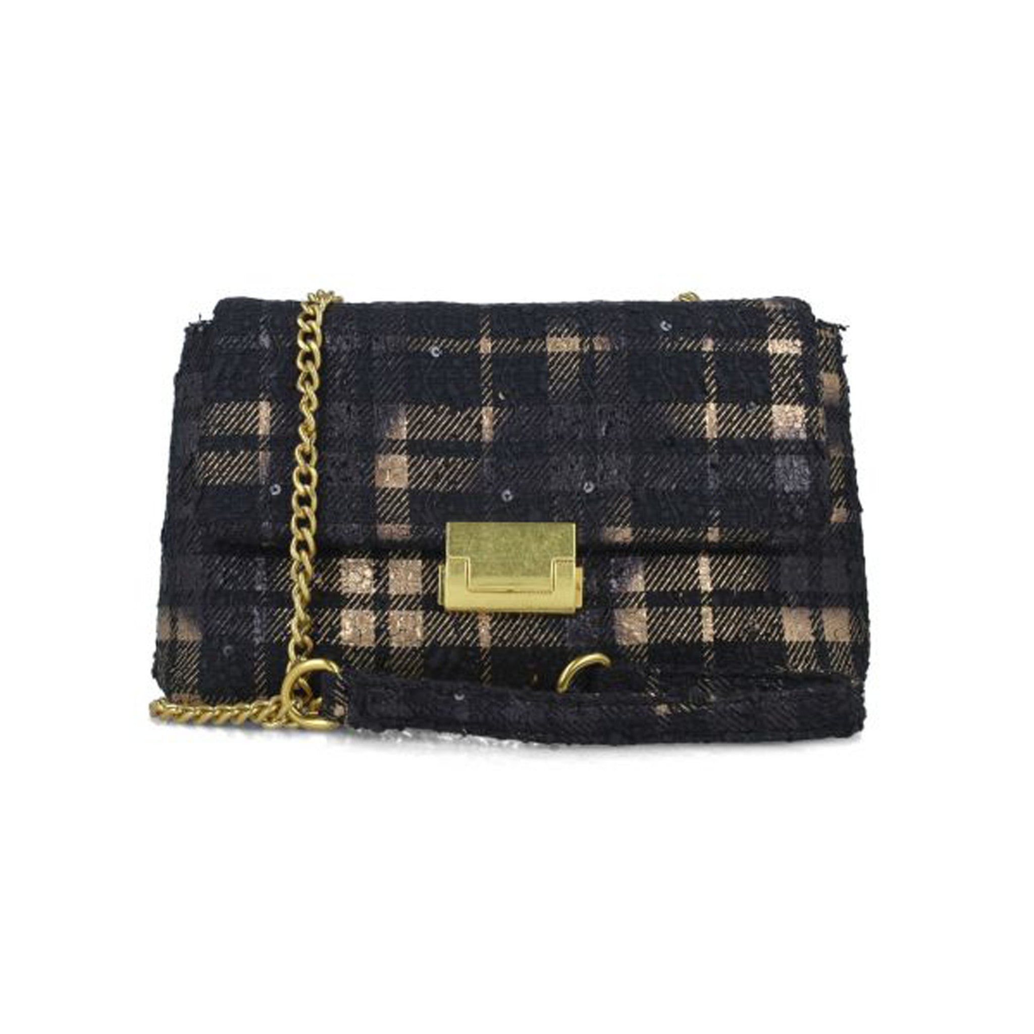 Pochette con tracolla stampato scozzese Menbur