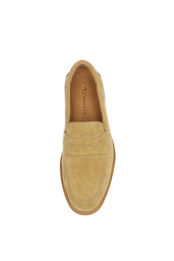Mocassino in camoscio beige e blu - 7