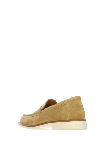 Mocassino in camoscio beige e blu - 9