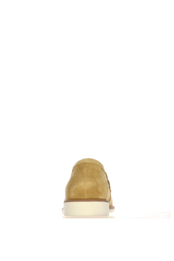 Mocassino in camoscio beige e blu - 11