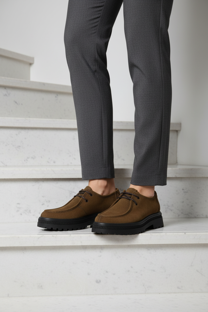 Scarpa allacciata ingegnere camel 2