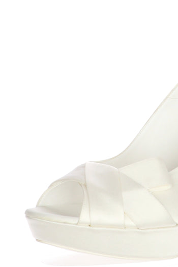 Scarpa sposa spuntato con fiocco bianco seta - 7