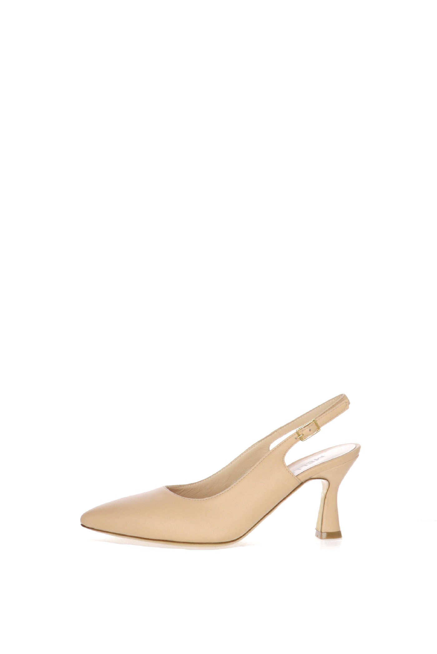 Slingback in pelle nera e nude