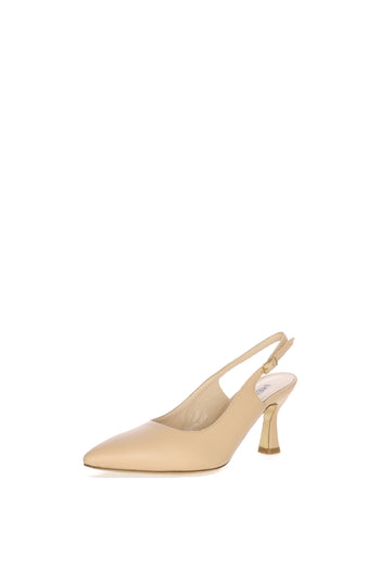 Slingback in pelle nera e nude - 3