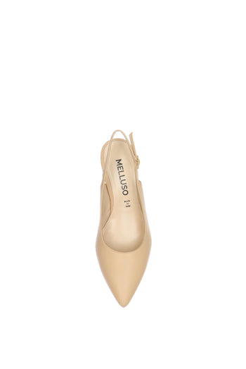 Slingback in pelle nera e nude - 9