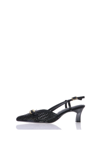 Slingback in pelle intrecciata con tacco basso Tamaris - 4