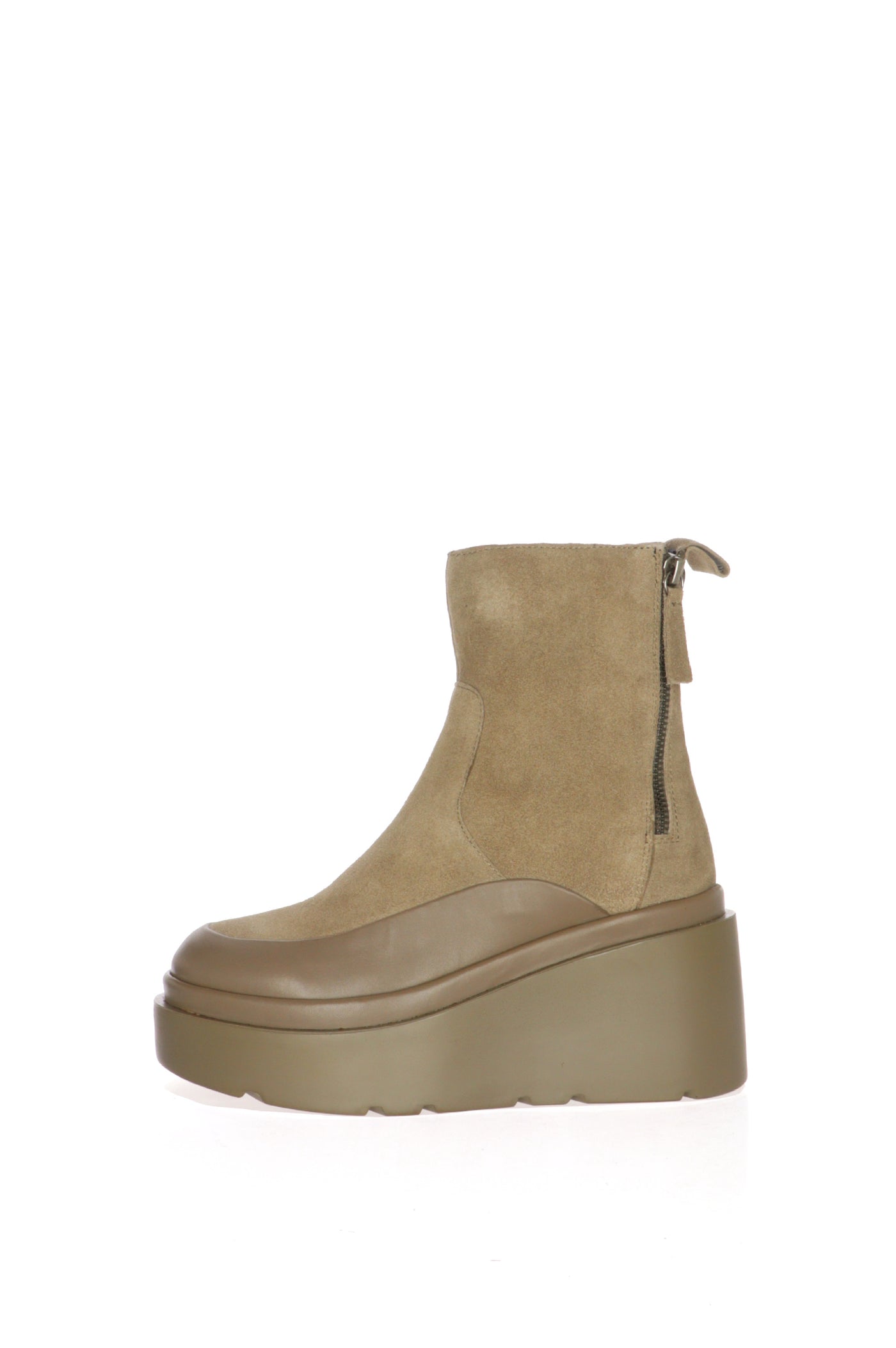 Tronchetto da donna in pelle scamosciata fango o nero Cafènoir 2